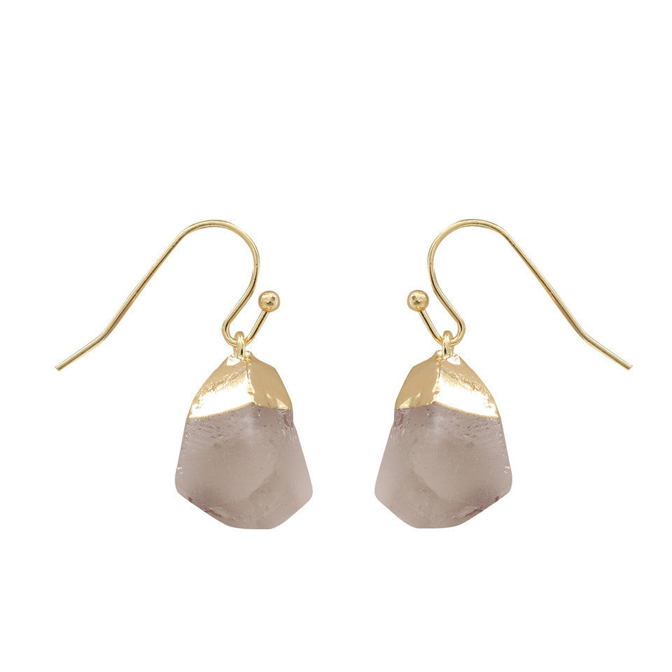 Crystal Stone Golden Earrings
