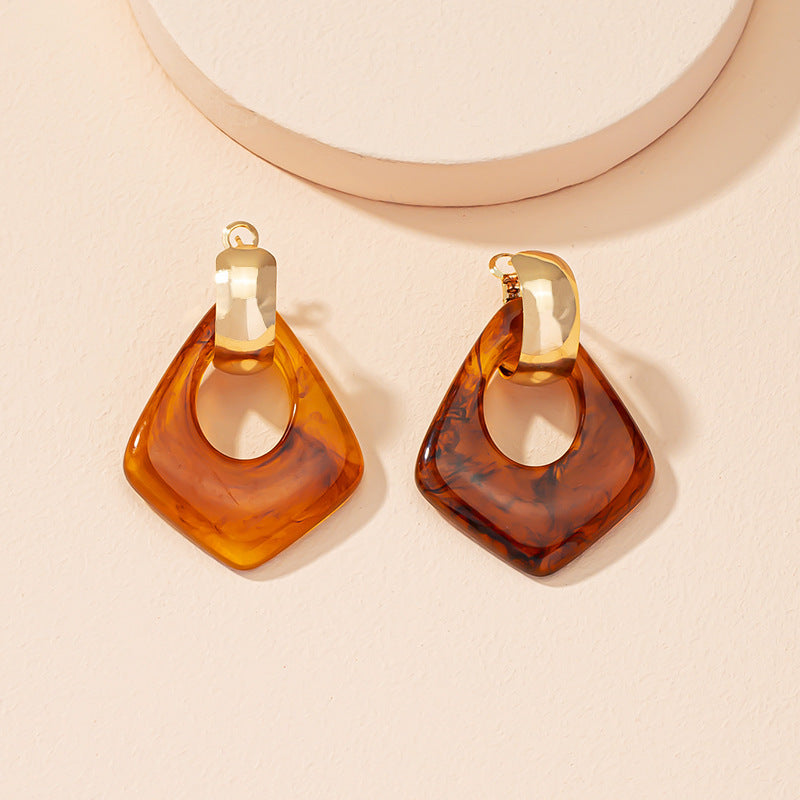 Marble Golden Retro Earrings
