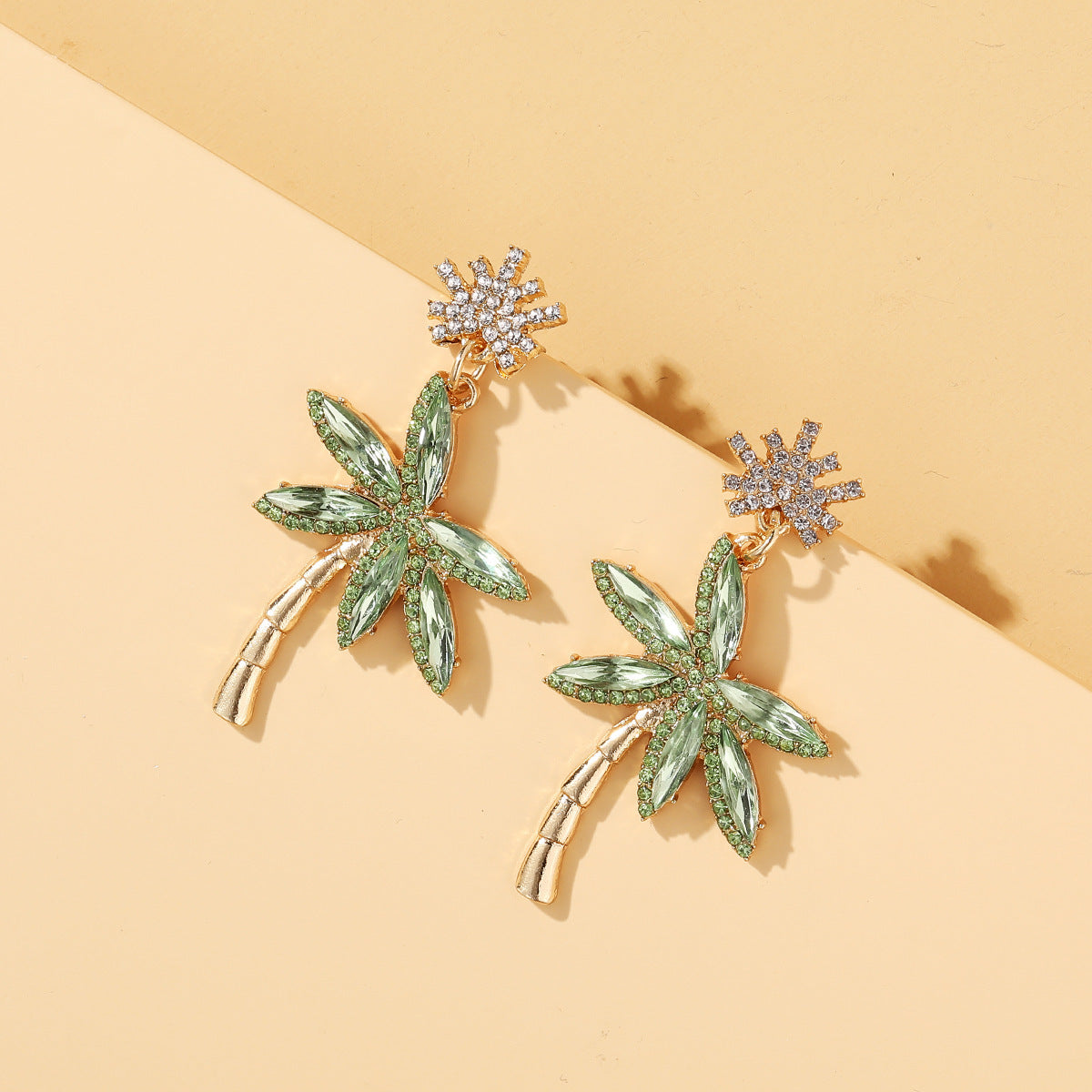 Palm Tree Gemstone Earrings