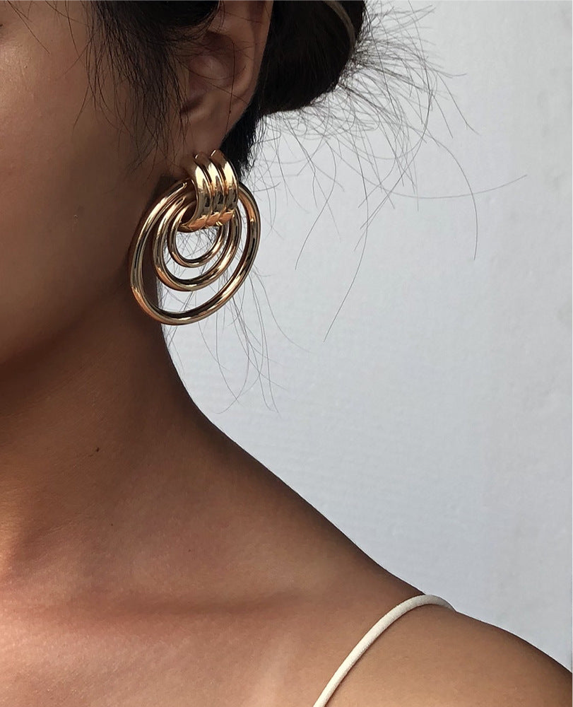Gold Multi-layer Earrings
