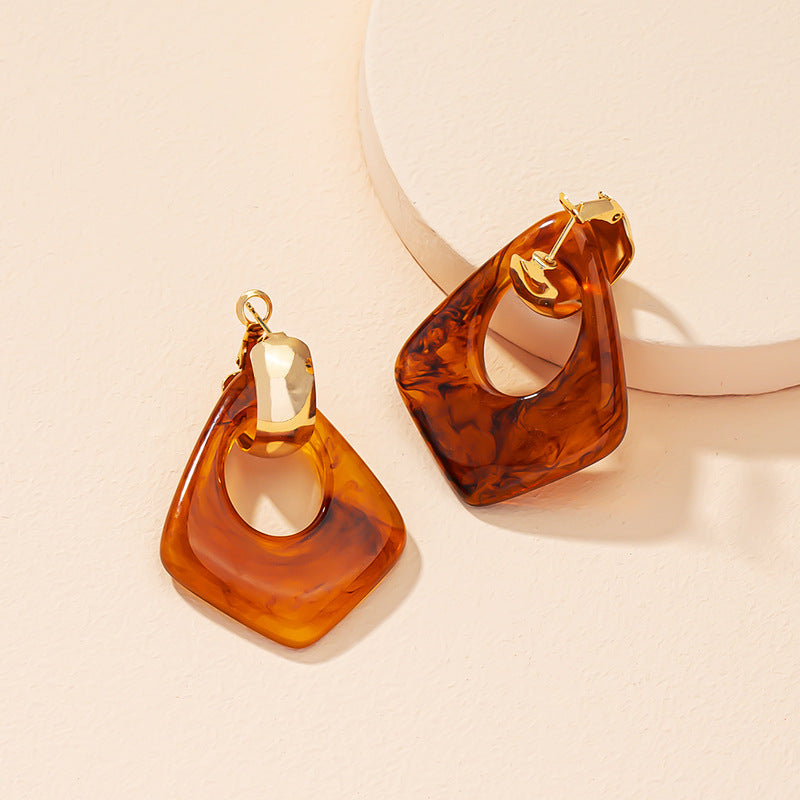 Marble Golden Retro Earrings