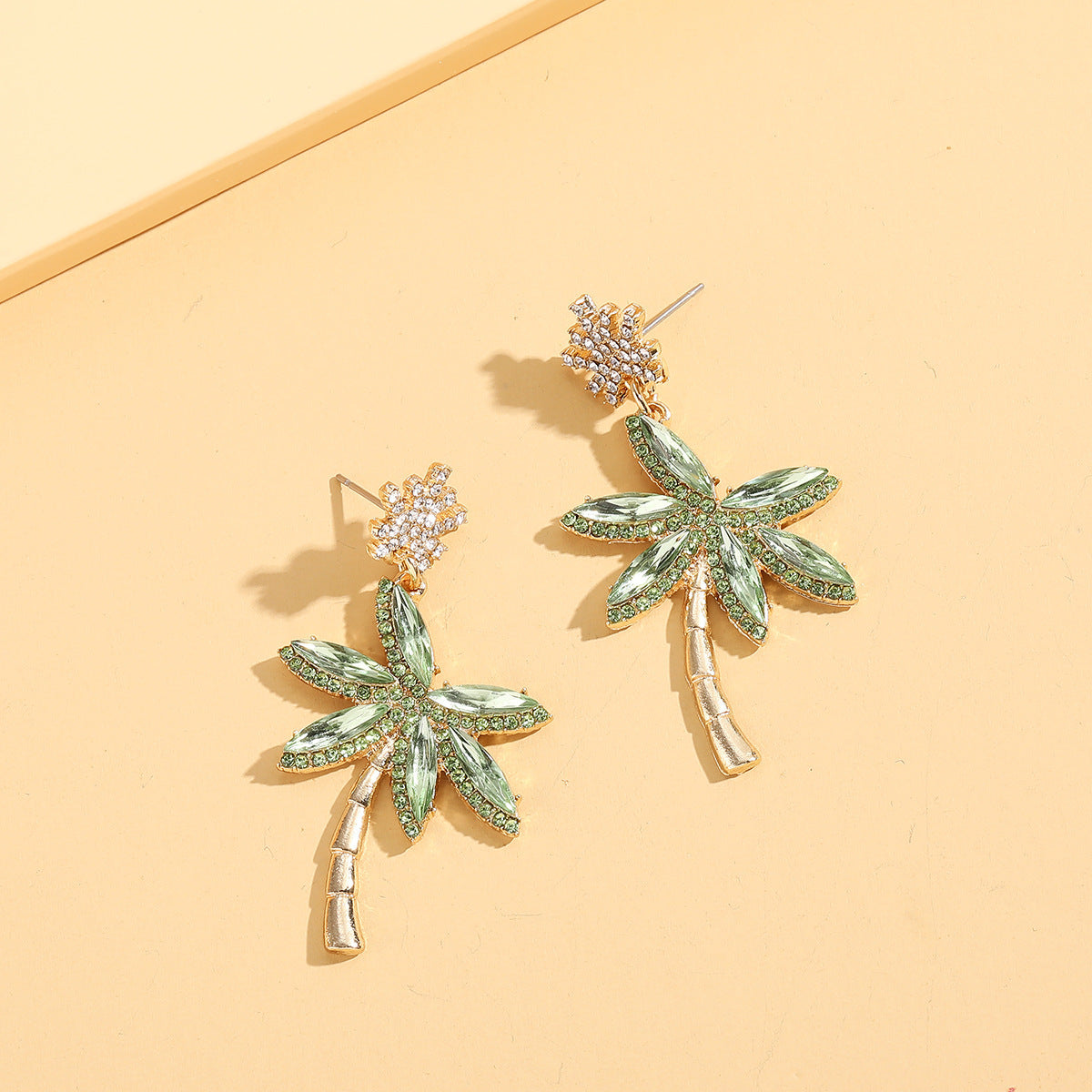 Palm Tree Gemstone Earrings