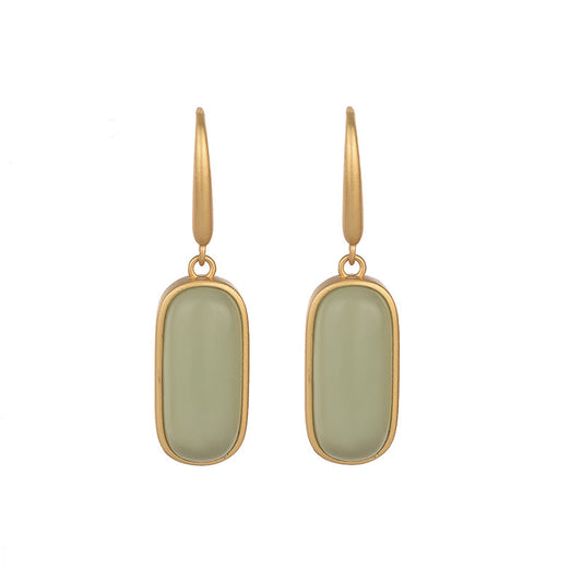 Sage Green & Gold Vintage Earrings
