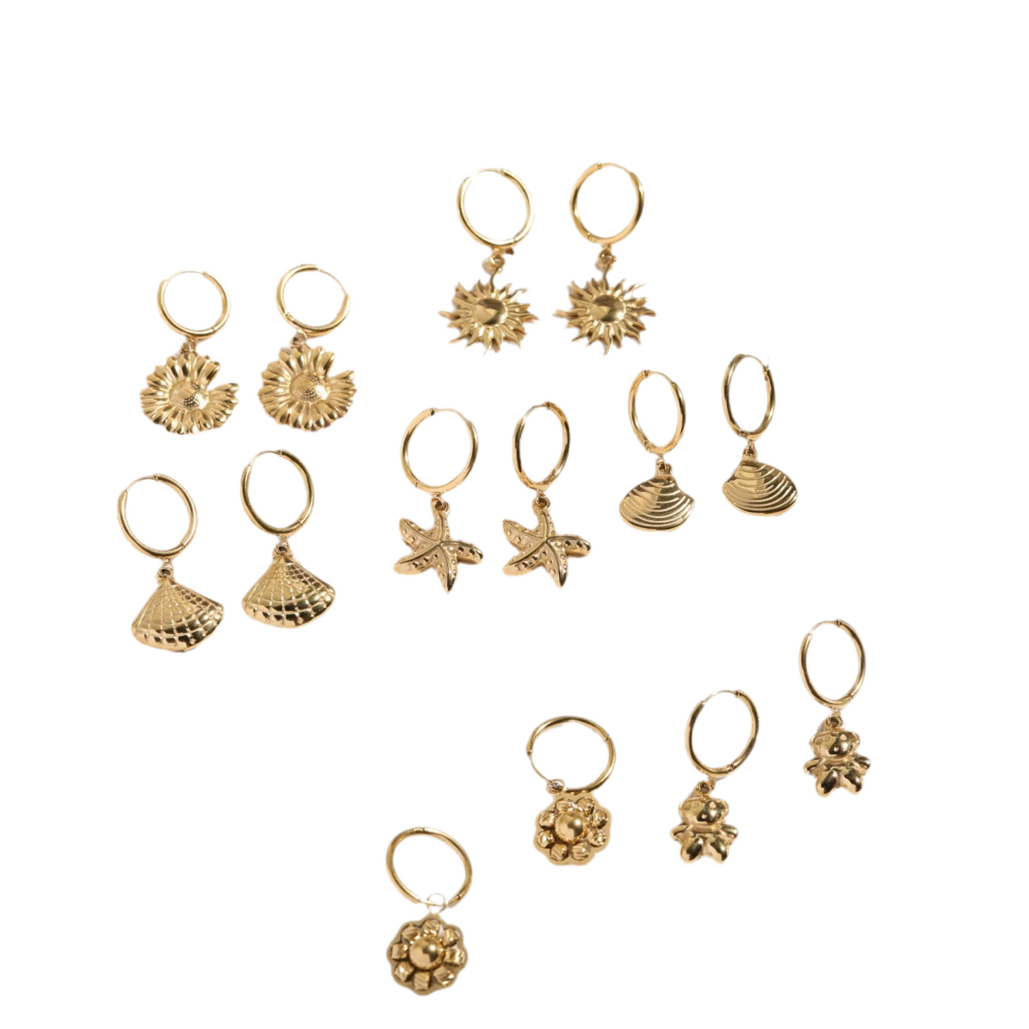 Sea Side Golden Ear Rings