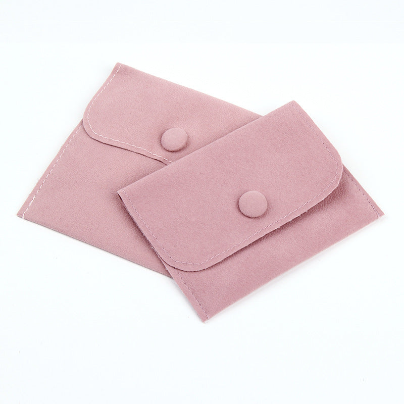 Snap Button Velvet Jewelry Pouch