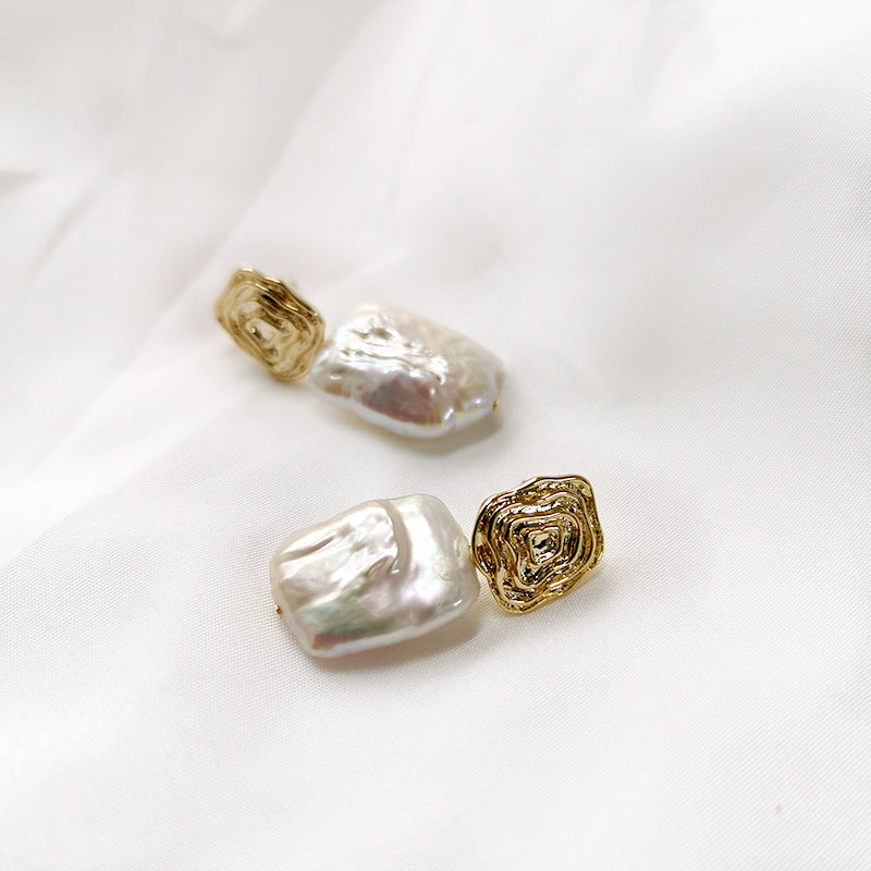 Unique Pearl and Gold Earrings