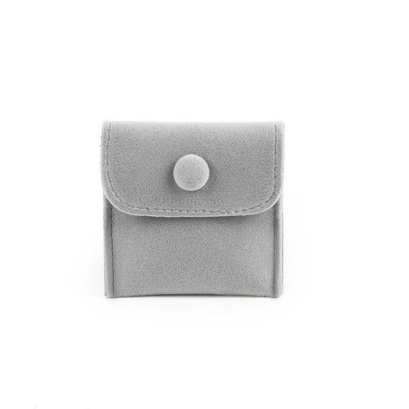 Snap Button Velvet Jewelry Pouch