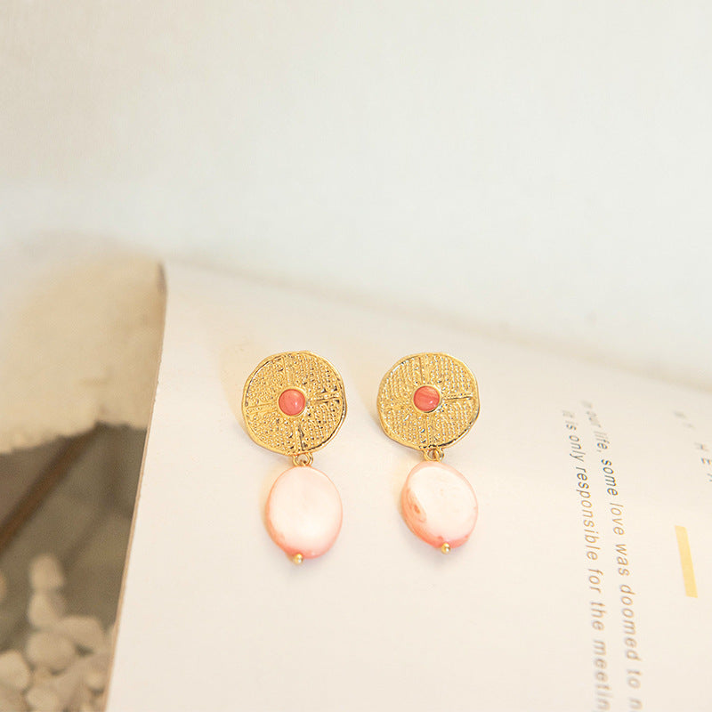 Gold & Rose Ethnic Style Earrings