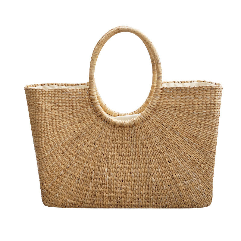 Malibu Square Straw Beach Bag