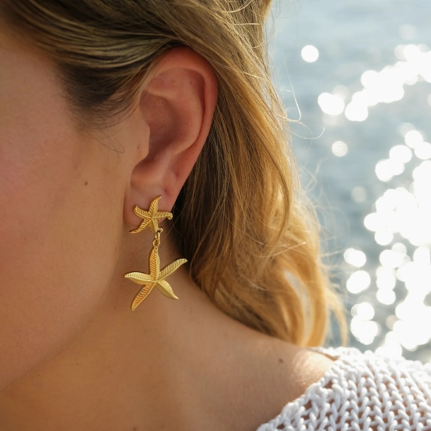 June Gold Starfish Earrings