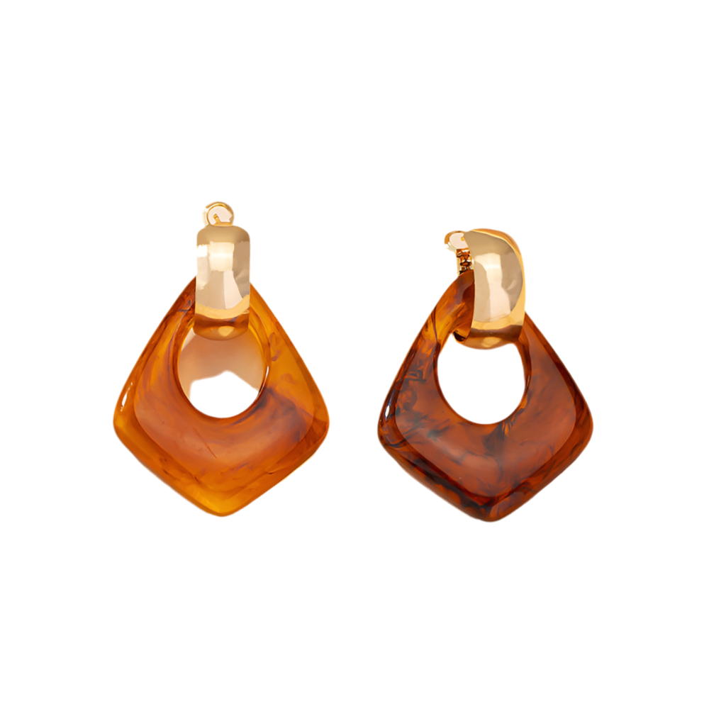 Marble Golden Retro Earrings