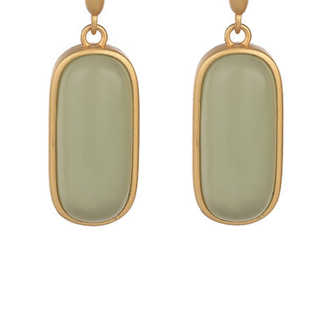 Sage Green & Gold Vintage Earrings