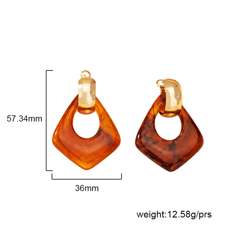 Marble Golden Retro Earrings