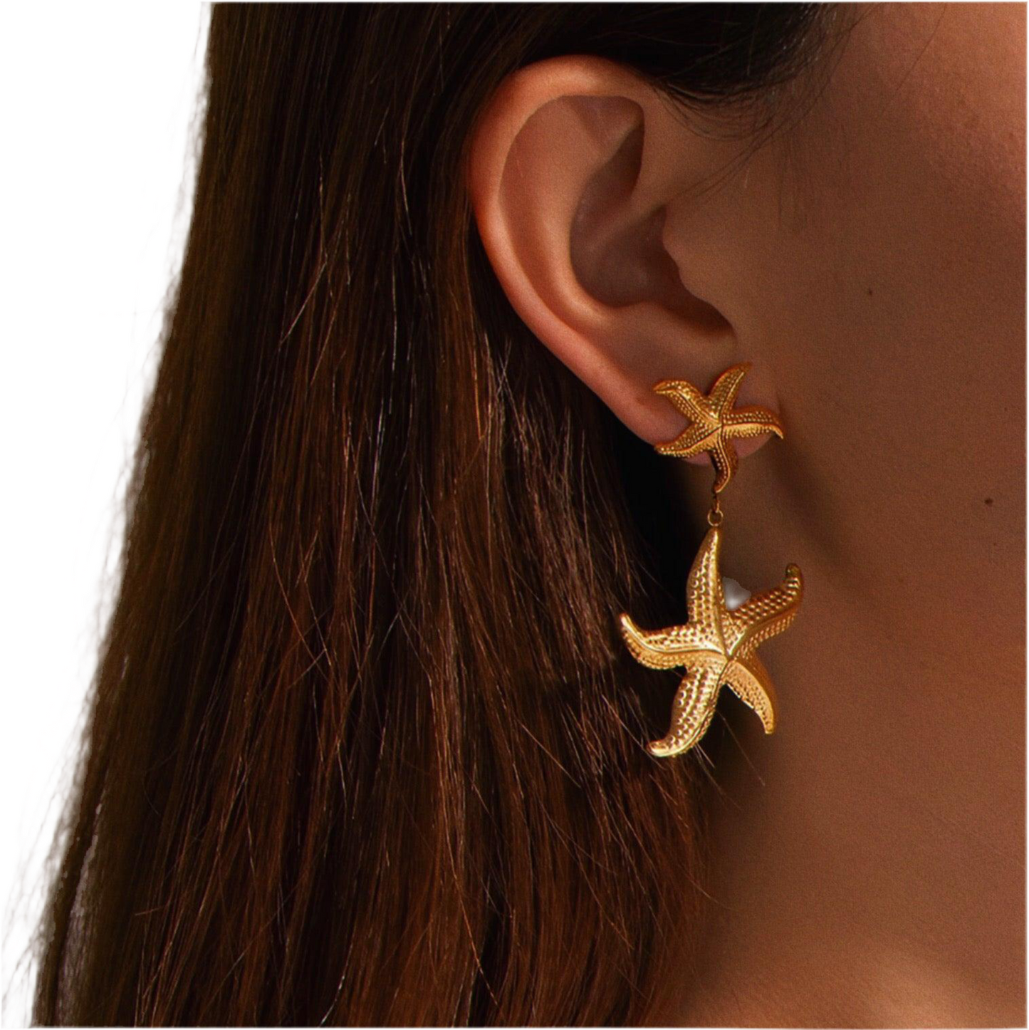 June Gold Starfish Earrings