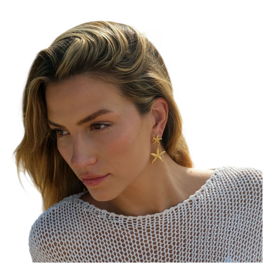 June Gold Starfish Earrings