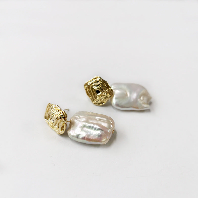 Unique Pearl and Gold Earrings