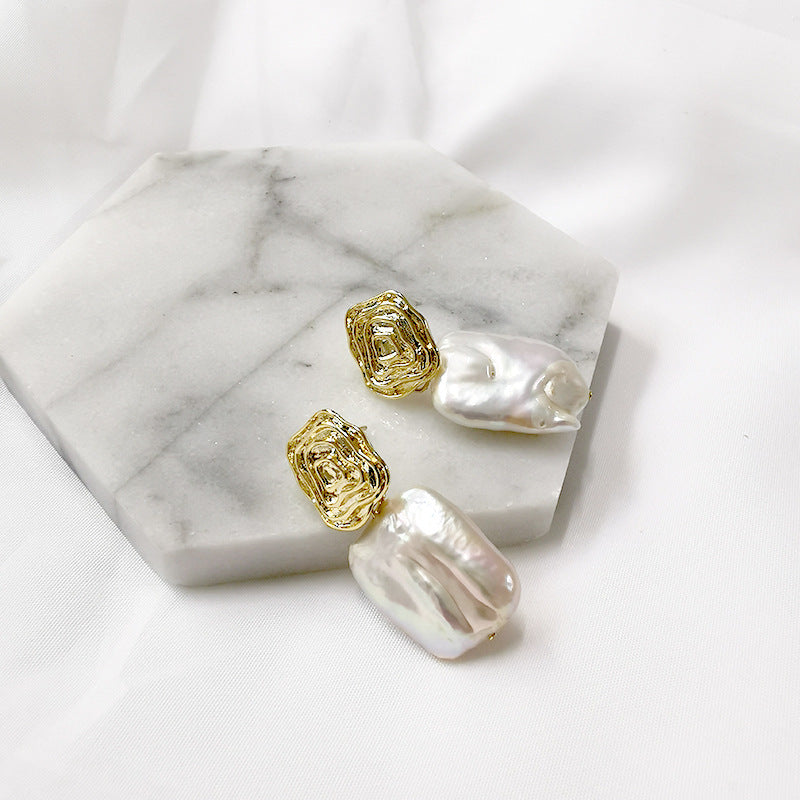 Unique Pearl and Gold Earrings