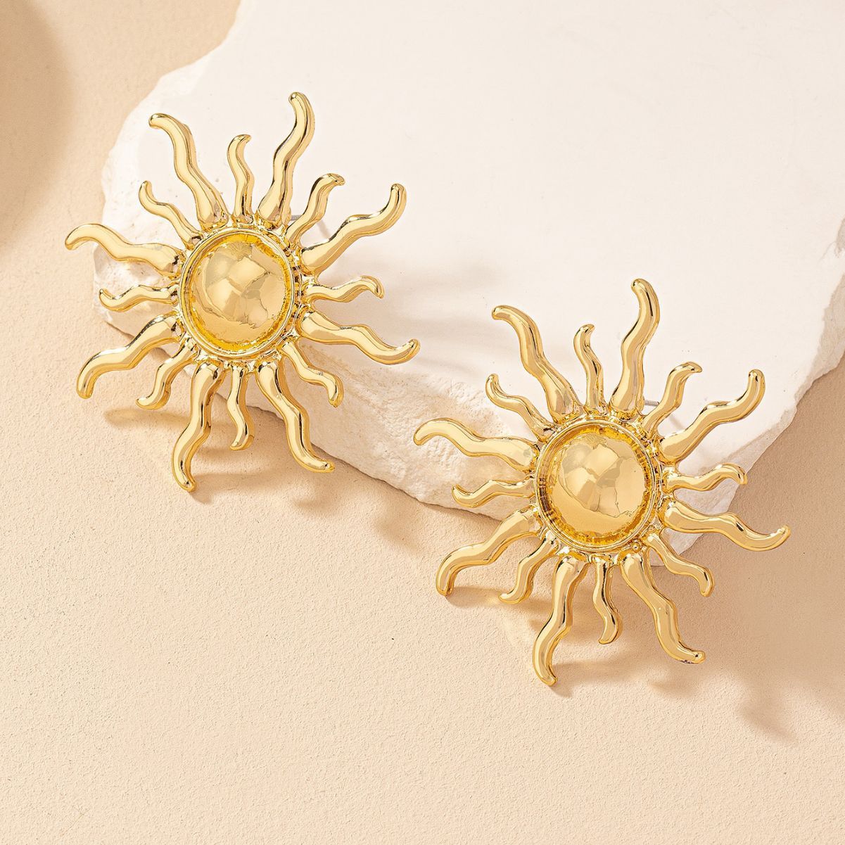 Gold Sun Earrings