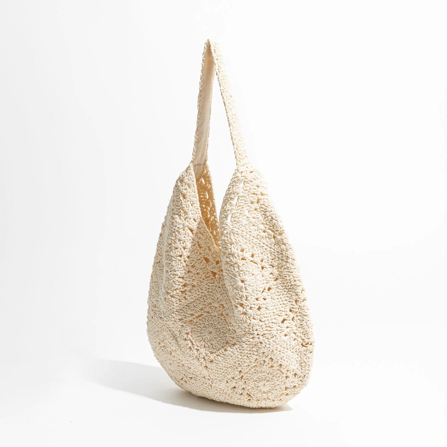 Woven Crochet Shoulder Tote Bag