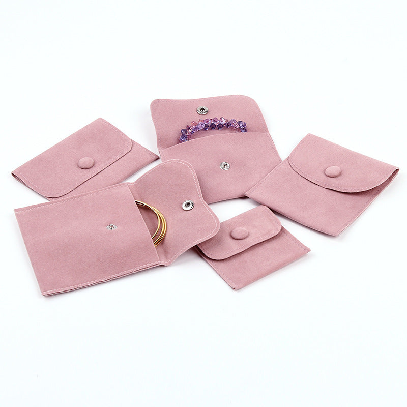 Snap Button Velvet Jewelry Pouch