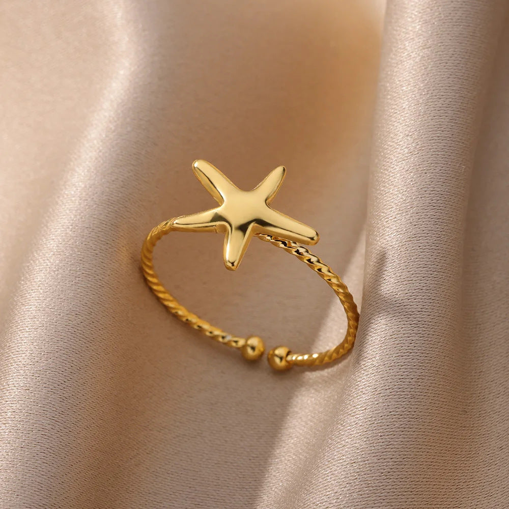 Golden Starfish Ring