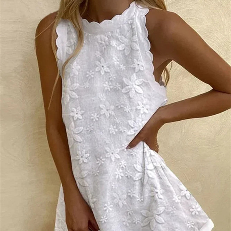 Louise Lace Soft Cotton Linen Dress