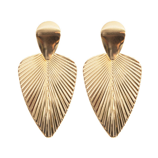 Matte Gold Leaf Earrings