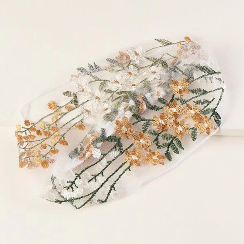 Daisy Floral Embroidery Headband