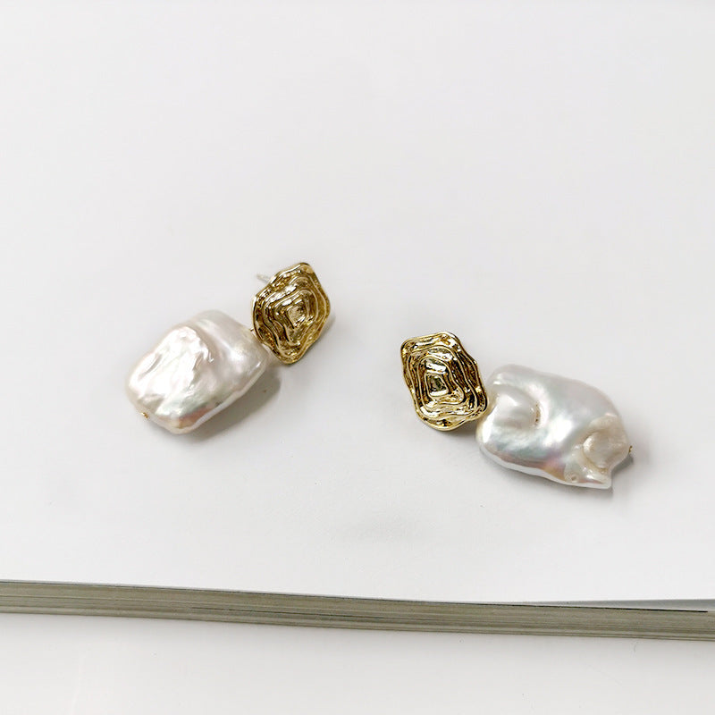 Unique Pearl and Gold Earrings