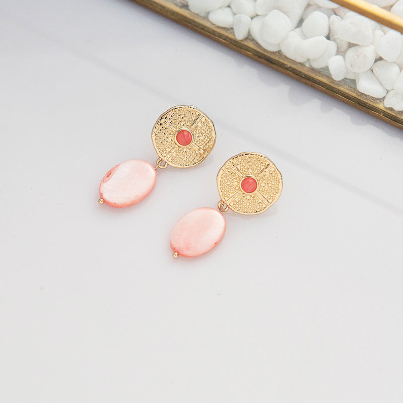 Gold & Rose Ethnic Style Earrings