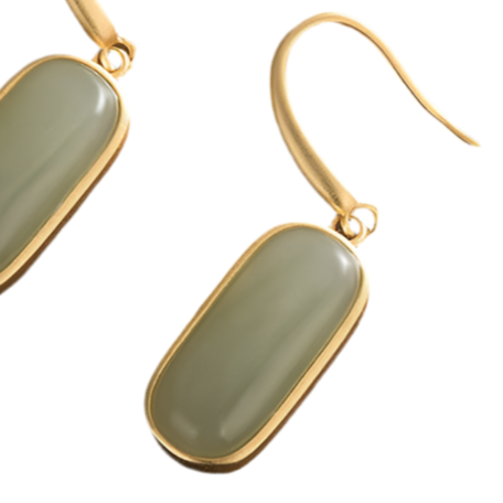 Sage Green & Gold Vintage Earrings