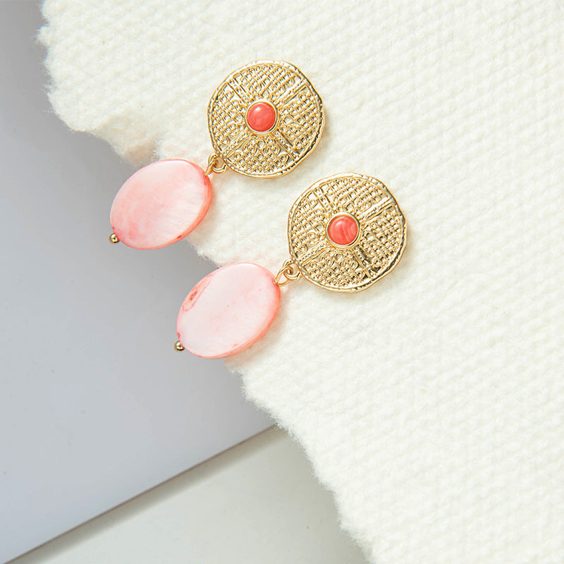 Gold & Rose Ethnic Style Earrings