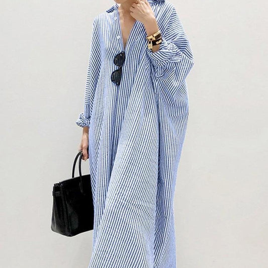 Ingrid Striped Resort Shirt Dress