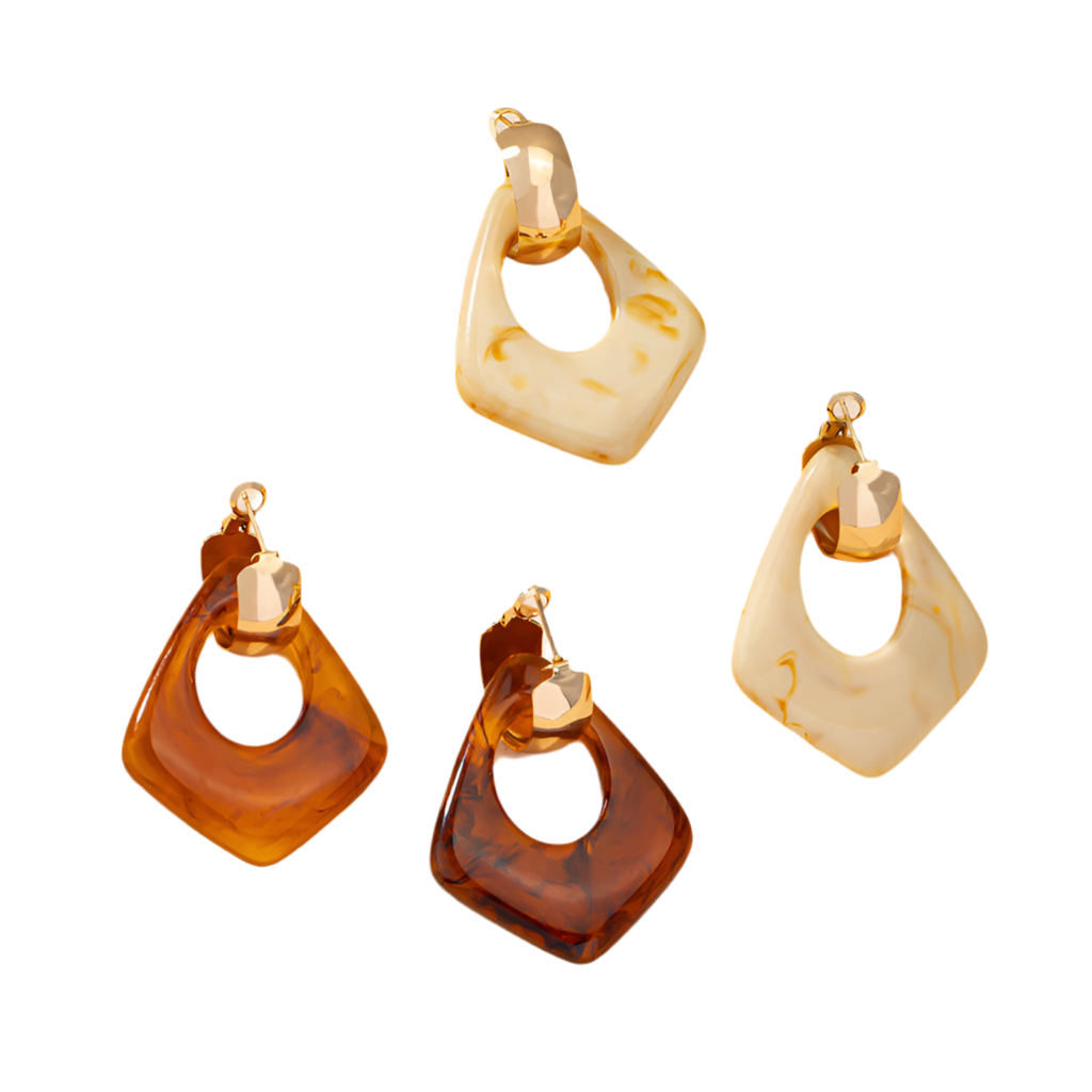 Marble Golden Retro Earrings