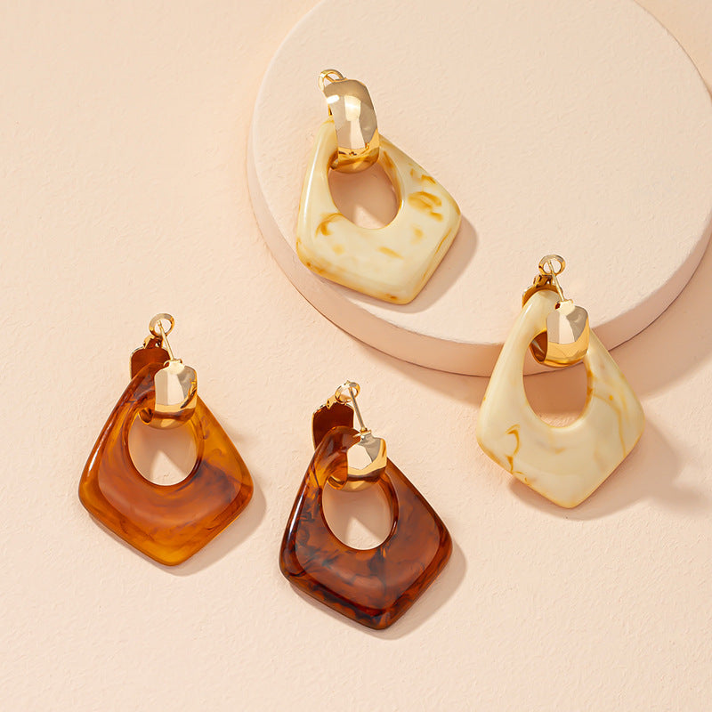 Marble Golden Retro Earrings