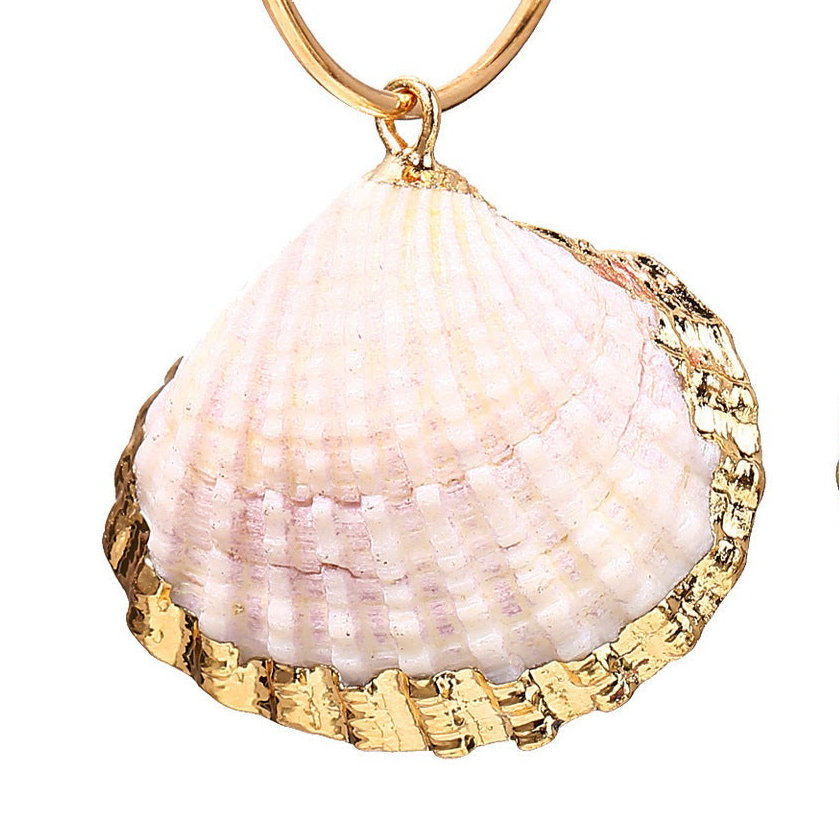 Vintage Gold Rim Shell Earrings