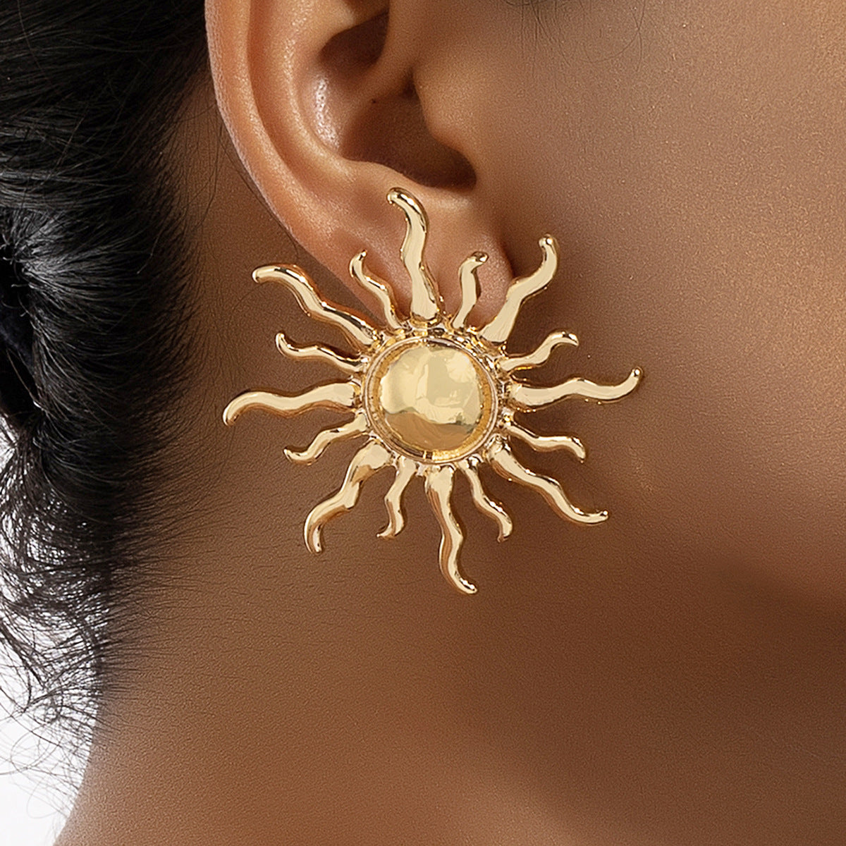 Gold Sun Earrings
