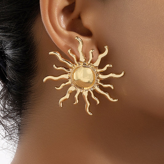 Gold Sun Earrings