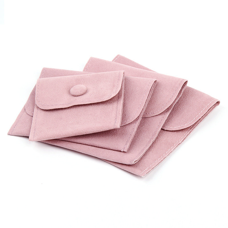 Snap Button Velvet Jewelry Pouch