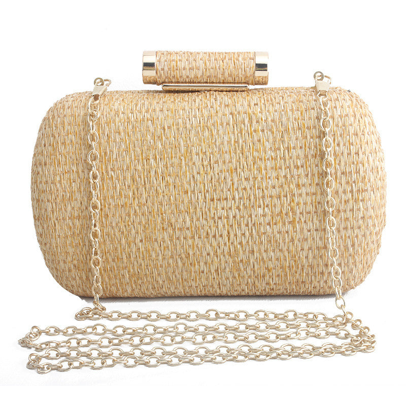 Handwoven Clutch Bag With Chain