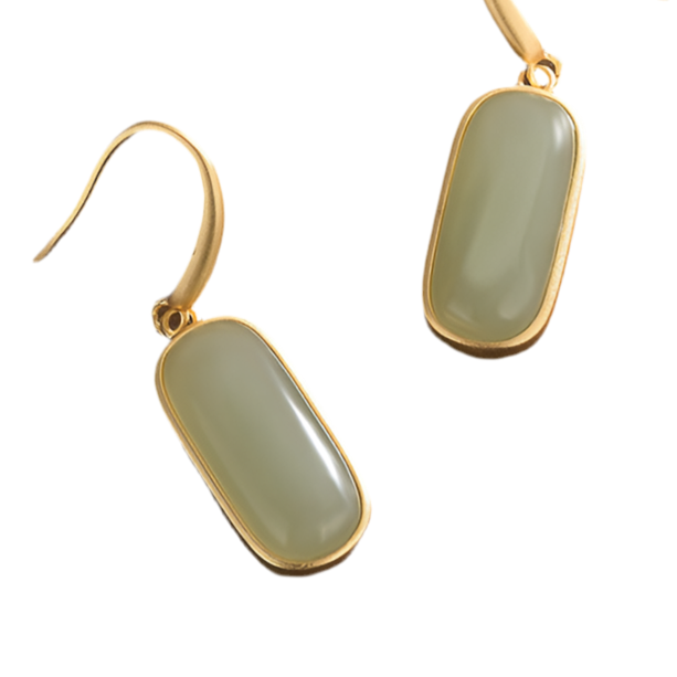 Sage Green & Gold Vintage Earrings