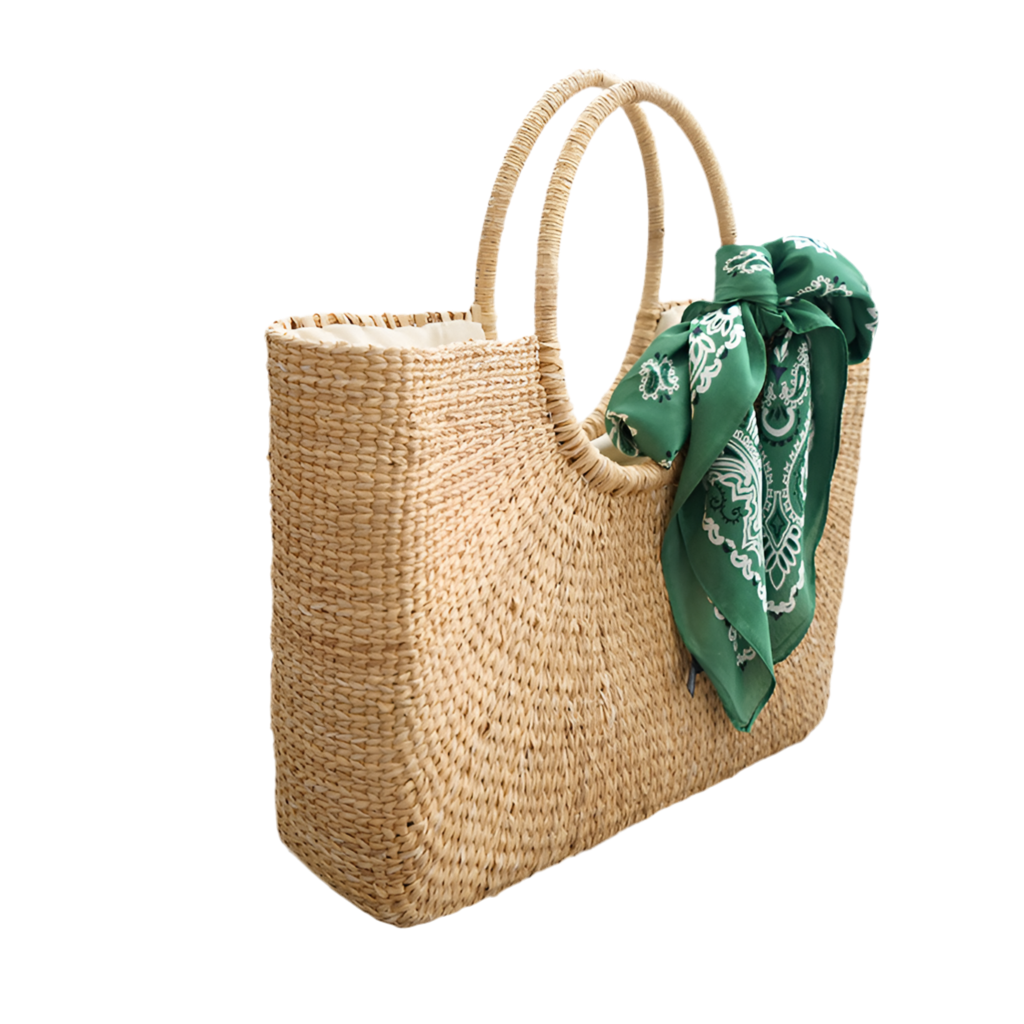 Malibu Square Straw Beach Bag