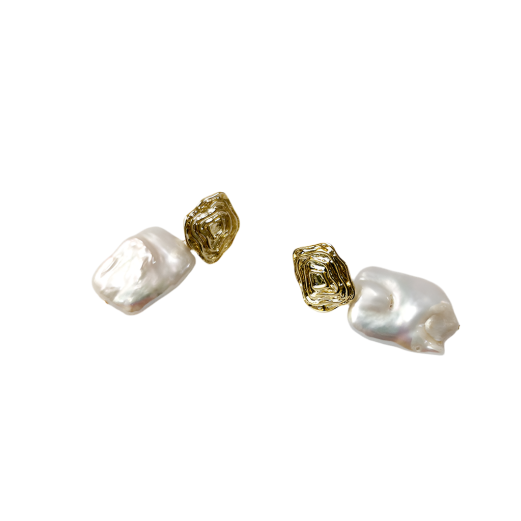 Unique Pearl and Gold Earrings