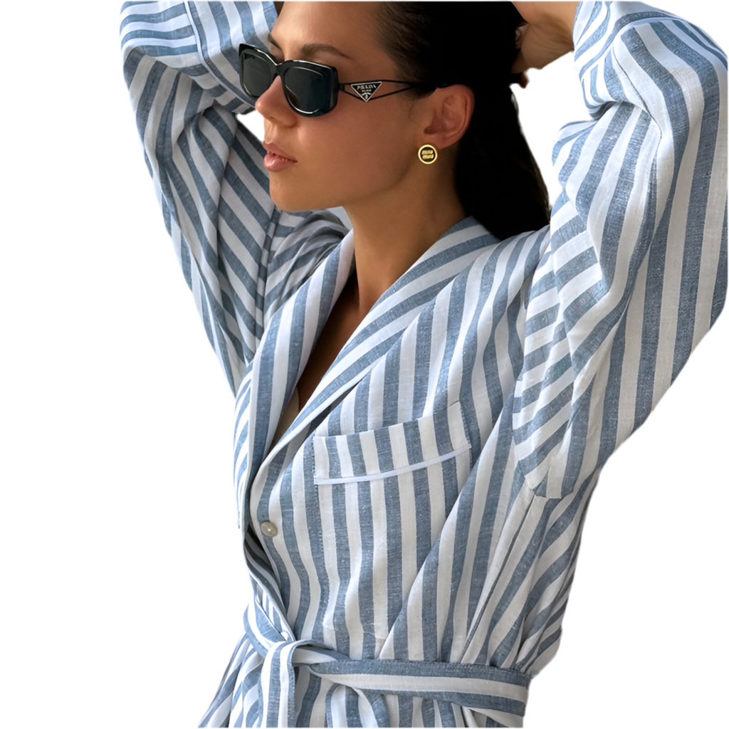 Ava Striped Resort Shirt + Shorts Set