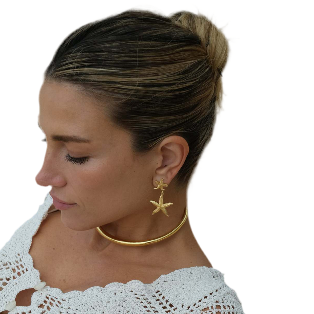 June Gold Starfish Earrings