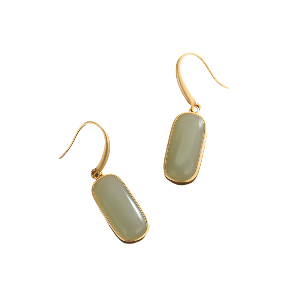Sage Green & Gold Vintage Earrings