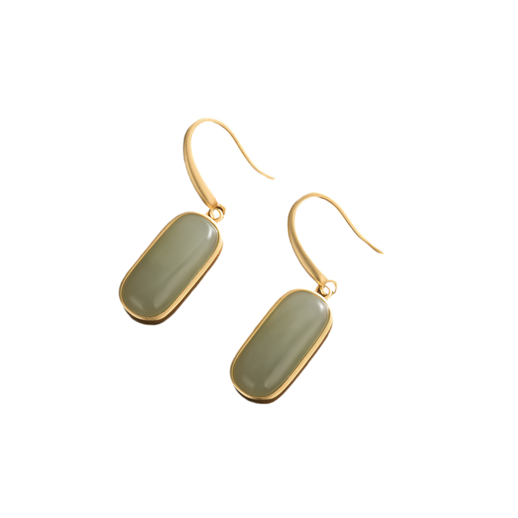 Sage Green & Gold Vintage Earrings