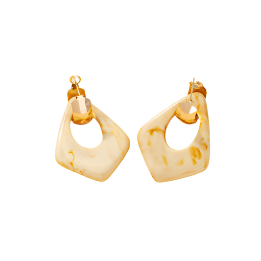 Marble Golden Retro Earrings