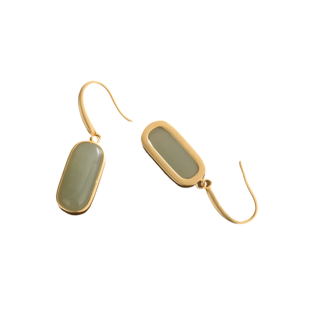 Sage Green & Gold Vintage Earrings