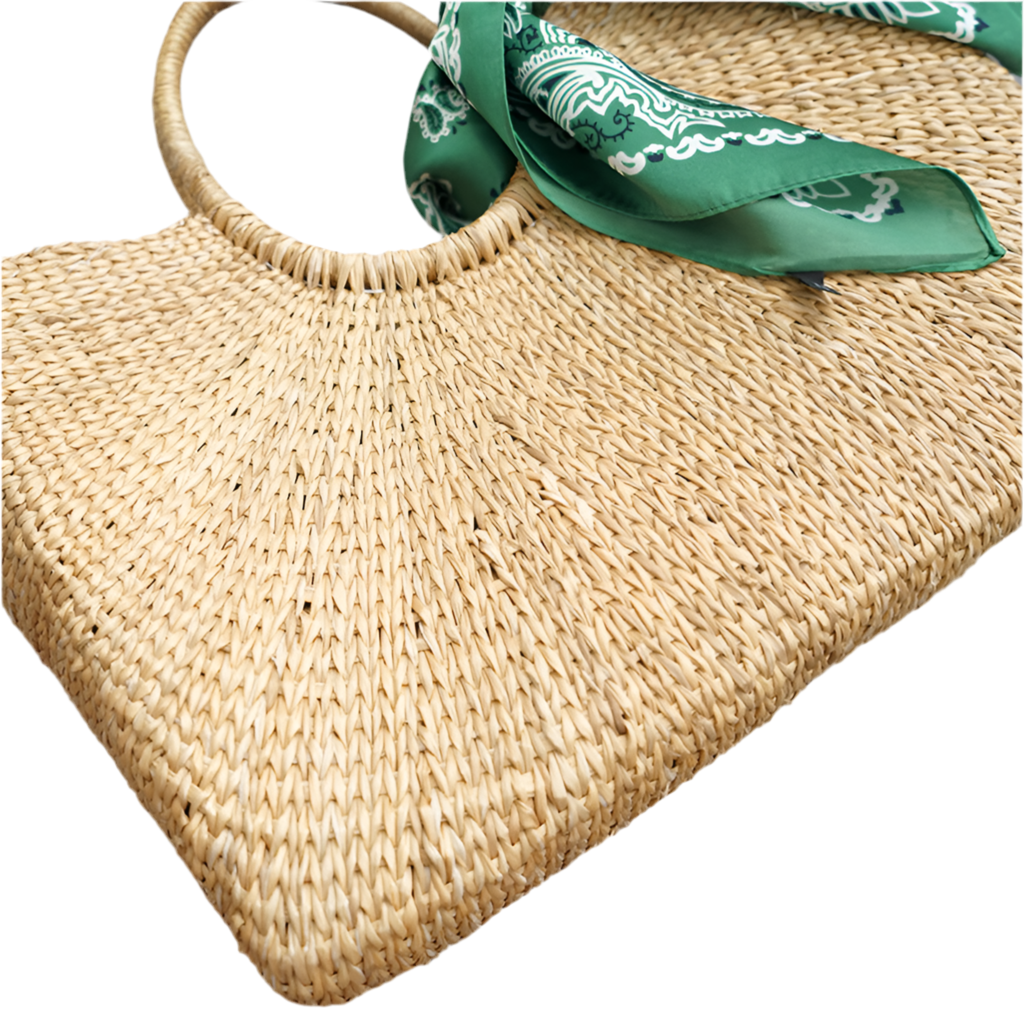 Malibu Square Straw Beach Bag